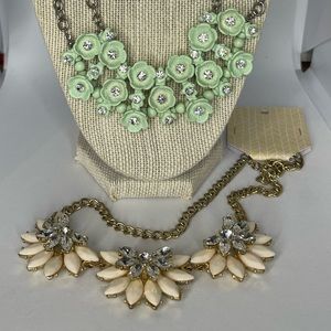 Two Costume Necklaces - Flowers and Rhinestones